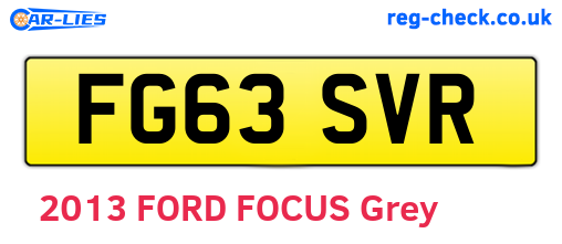 FG63SVR are the vehicle registration plates.