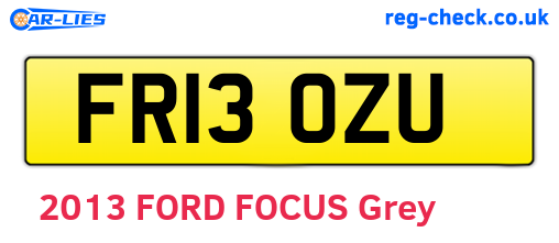 FR13OZU are the vehicle registration plates.