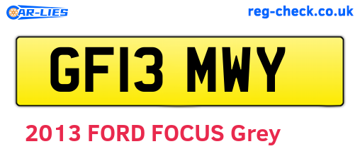 GF13MWY are the vehicle registration plates.