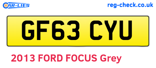 GF63CYU are the vehicle registration plates.