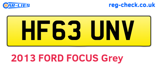 HF63UNV are the vehicle registration plates.