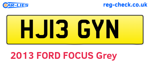 HJ13GYN are the vehicle registration plates.