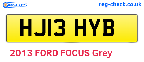 HJ13HYB are the vehicle registration plates.