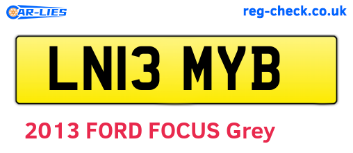 LN13MYB are the vehicle registration plates.