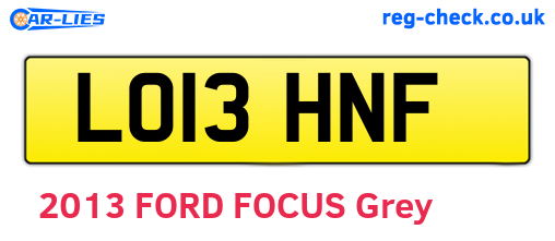 LO13HNF are the vehicle registration plates.