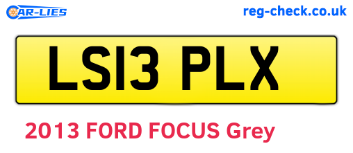LS13PLX are the vehicle registration plates.
