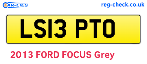 LS13PTO are the vehicle registration plates.