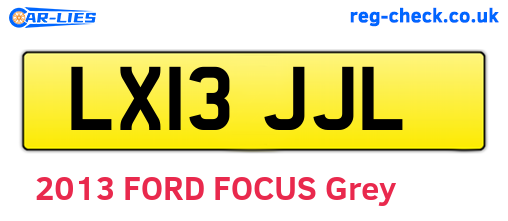 LX13JJL are the vehicle registration plates.
