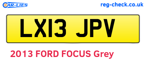 LX13JPV are the vehicle registration plates.