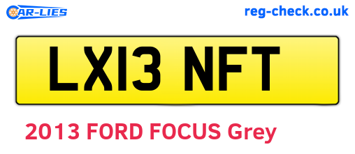 LX13NFT are the vehicle registration plates.