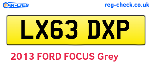 LX63DXP are the vehicle registration plates.