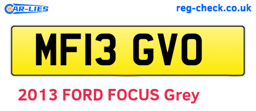 MF13GVO are the vehicle registration plates.