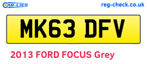 MK63DFV are the vehicle registration plates.
