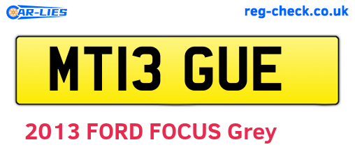 MT13GUE are the vehicle registration plates.