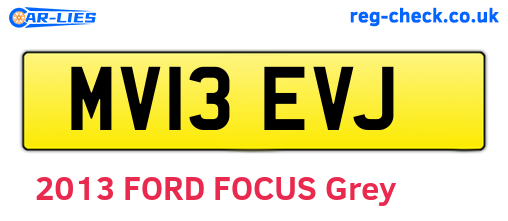 MV13EVJ are the vehicle registration plates.
