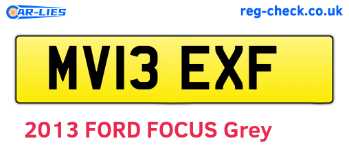 MV13EXF are the vehicle registration plates.