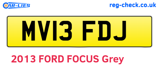 MV13FDJ are the vehicle registration plates.