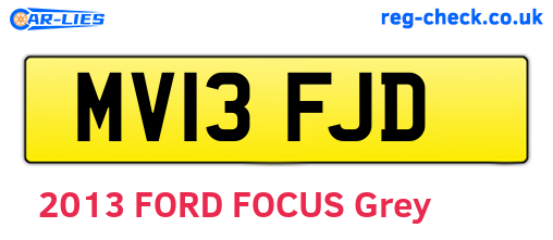 MV13FJD are the vehicle registration plates.