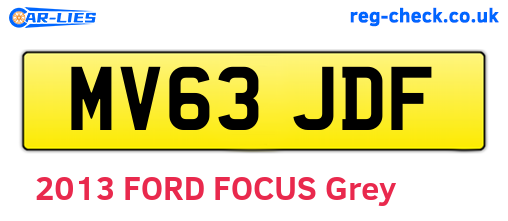 MV63JDF are the vehicle registration plates.