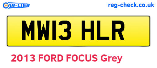 MW13HLR are the vehicle registration plates.