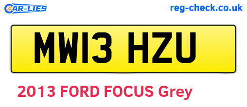 MW13HZU are the vehicle registration plates.