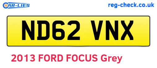 ND62VNX are the vehicle registration plates.