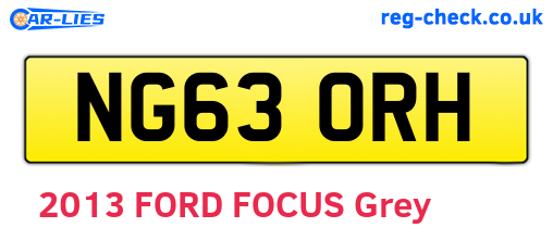 NG63ORH are the vehicle registration plates.