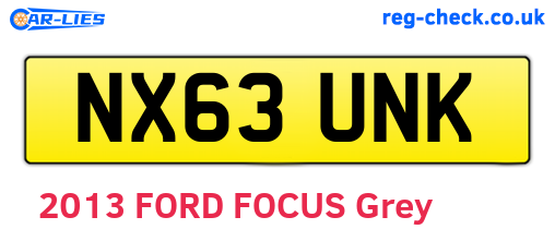 NX63UNK are the vehicle registration plates.