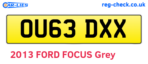 OU63DXX are the vehicle registration plates.