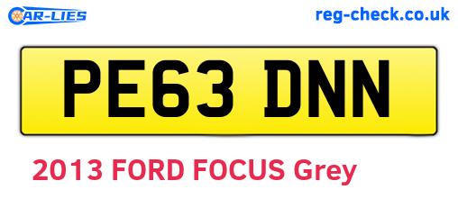 PE63DNN are the vehicle registration plates.