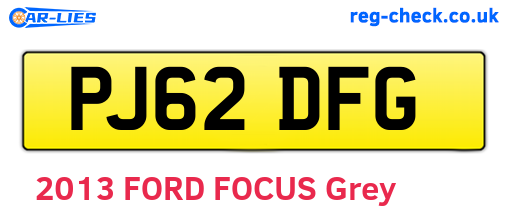 PJ62DFG are the vehicle registration plates.