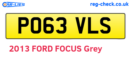PO63VLS are the vehicle registration plates.