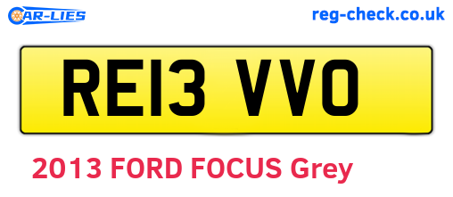 RE13VVO are the vehicle registration plates.