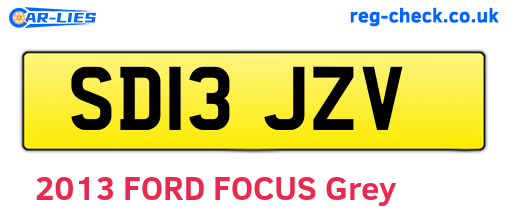 SD13JZV are the vehicle registration plates.