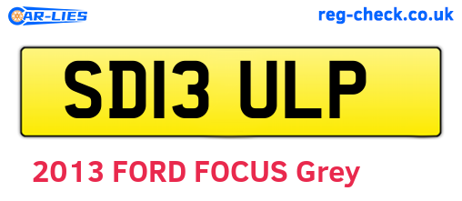 SD13ULP are the vehicle registration plates.