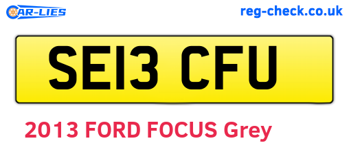 SE13CFU are the vehicle registration plates.
