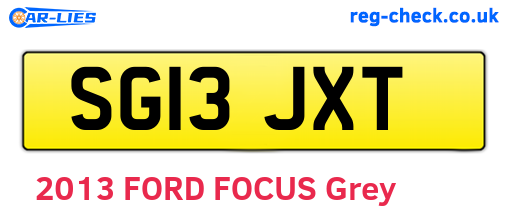SG13JXT are the vehicle registration plates.