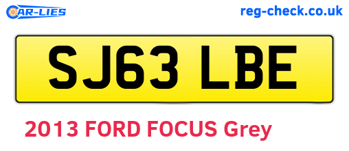 SJ63LBE are the vehicle registration plates.