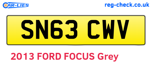 SN63CWV are the vehicle registration plates.