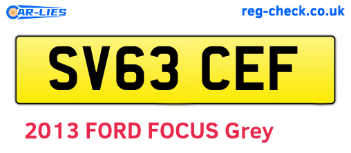 SV63CEF are the vehicle registration plates.