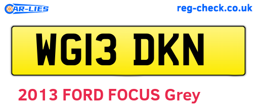 WG13DKN are the vehicle registration plates.