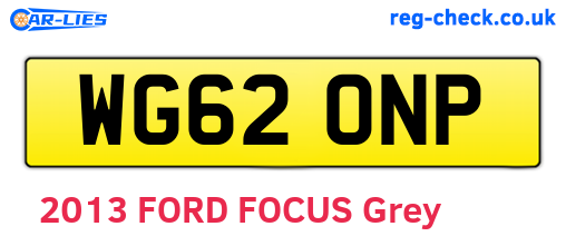 WG62ONP are the vehicle registration plates.
