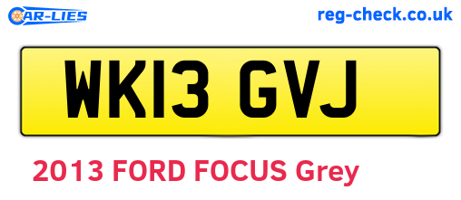 WK13GVJ are the vehicle registration plates.