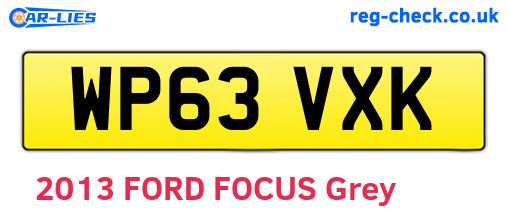 WP63VXK are the vehicle registration plates.
