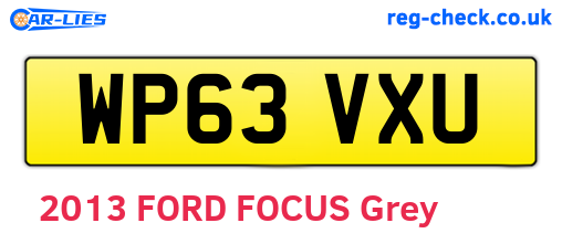 WP63VXU are the vehicle registration plates.