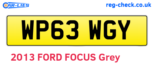 WP63WGY are the vehicle registration plates.
