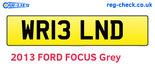 WR13LND are the vehicle registration plates.