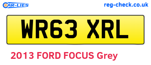 WR63XRL are the vehicle registration plates.