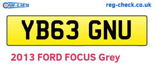 YB63GNU are the vehicle registration plates.