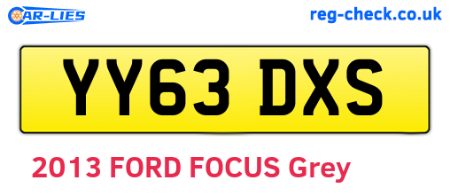 YY63DXS are the vehicle registration plates.